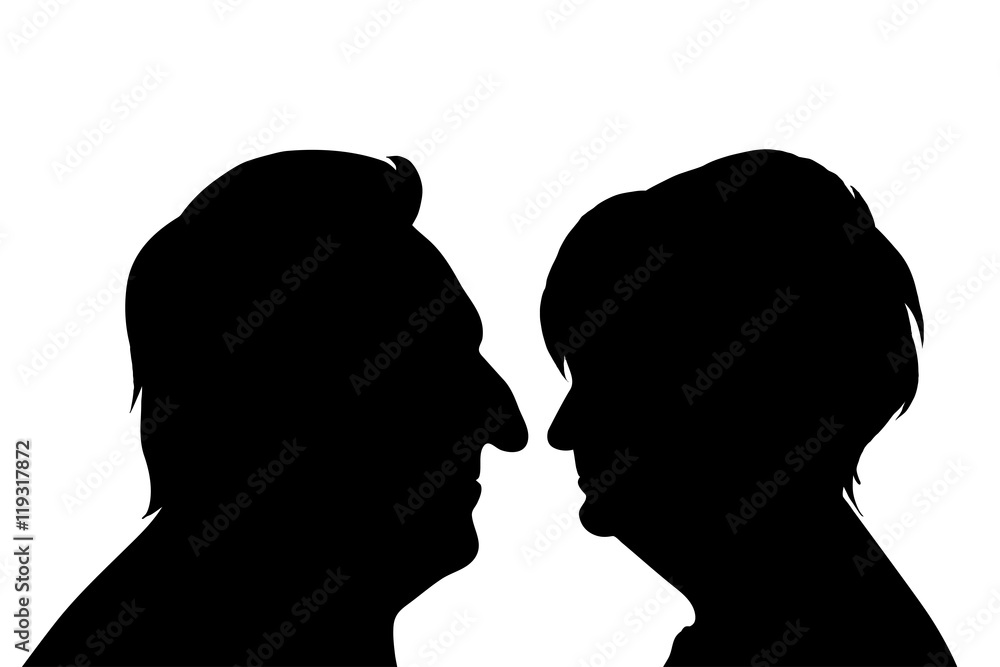 Vector silhouette of couple.