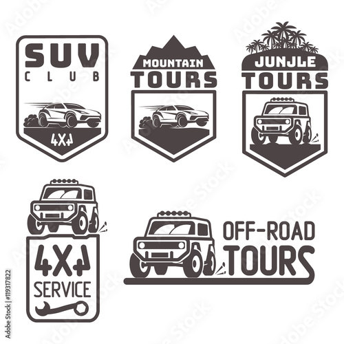 suv 4x4 off-road travel tour club Icon logo template vector