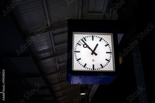 clock at a train station. photo