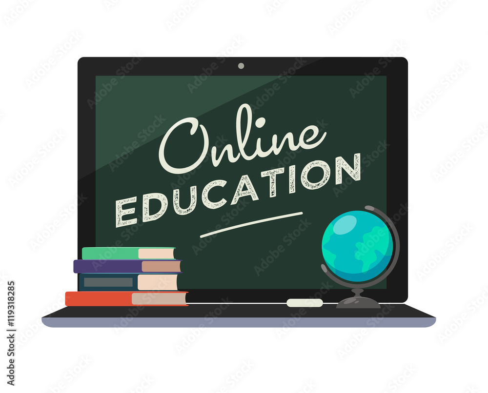 Online education icon. Vector illustration. Online education icon. Vector illustration.