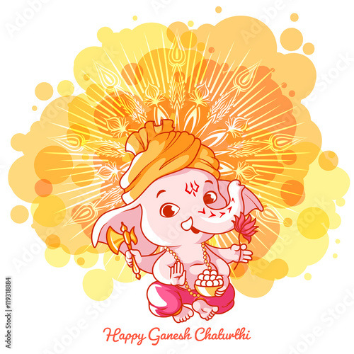 Greeting card for Ganesh birthday.