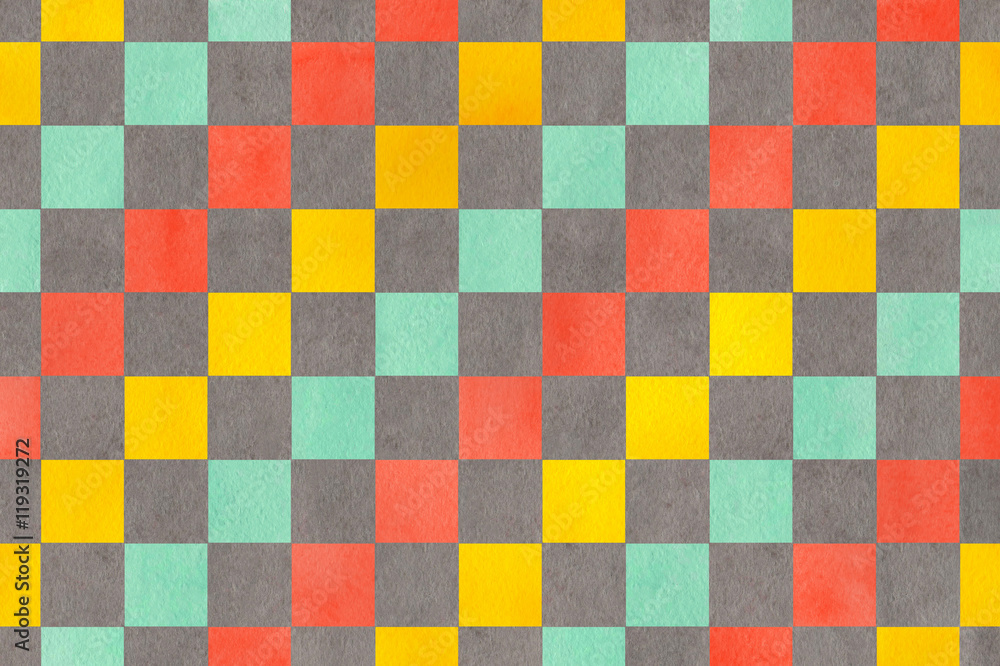 Watercolor square pattern. Watercolor square pattern.