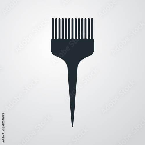 Icono plano peine para tinte sobre fondo degradado