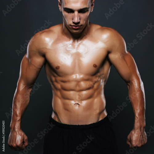 athletic man.muscular fitness boy