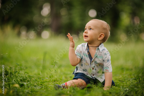 happy little boy in the park