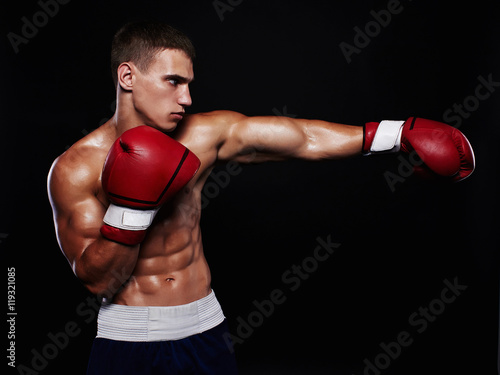 boxer man is fighting © photoagents