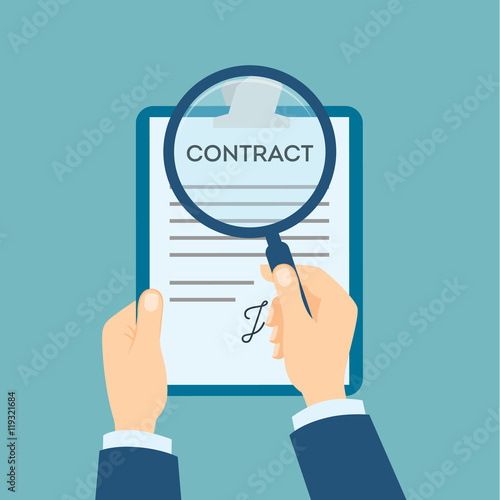 Contract analyzing with magnifyer. Preparation and making decision about contract. Investigate fraud and risk.