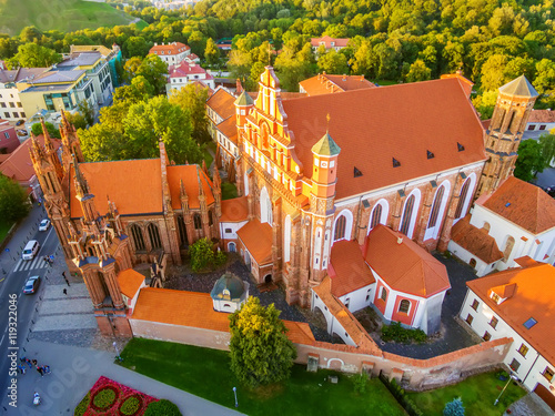 AERIAL. Vilnius, Lithuania: St Anne's and Bernadines Churches photo