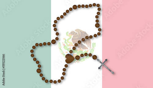 Rosary With Mexican Flag