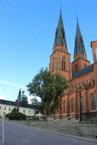 Der berühmte Dom St. Erik in der Altstadt von Uppsala in Schweden © rbkelle