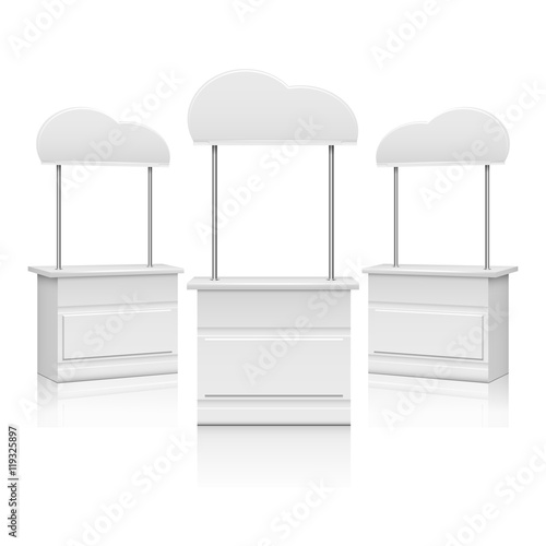 White blank promotion trade stand vector illustration