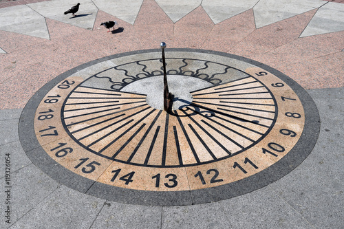 sundial in the town square photo