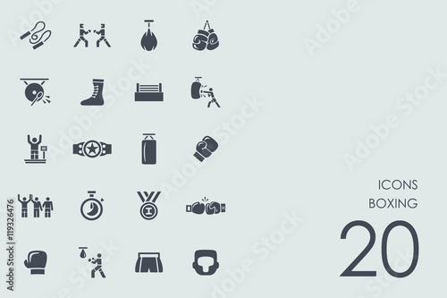 Set of boxing icons
