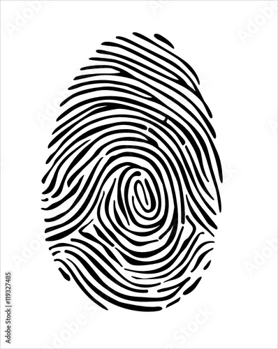 Vector black isolated fingerprint on white background