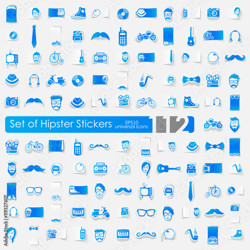 Set of hipster stickers