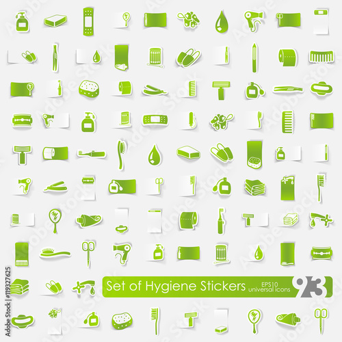 Set of hygiene stickers