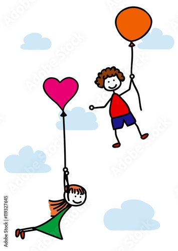 Kinder mit Luftballon