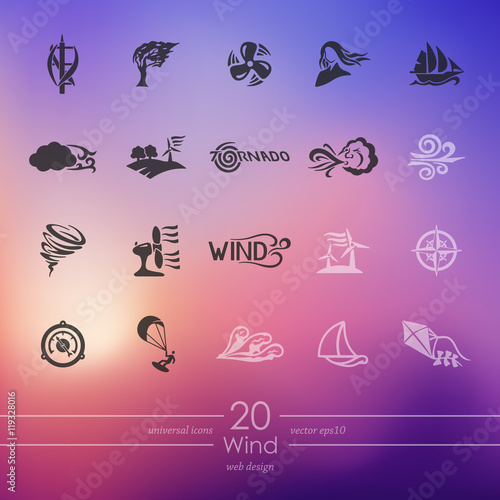 Set of wind icons