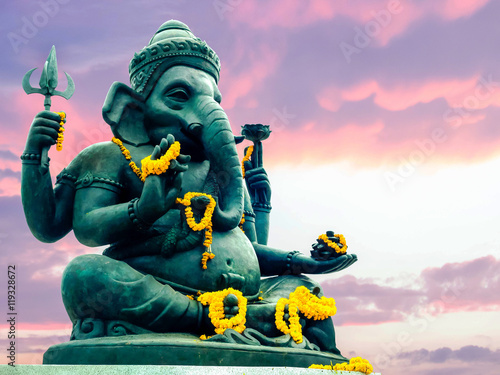Ganesha in front of beautiful sky