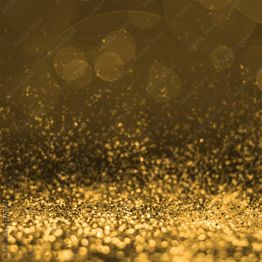 Abstract gold glitter perspective to blank background,Studio sty
