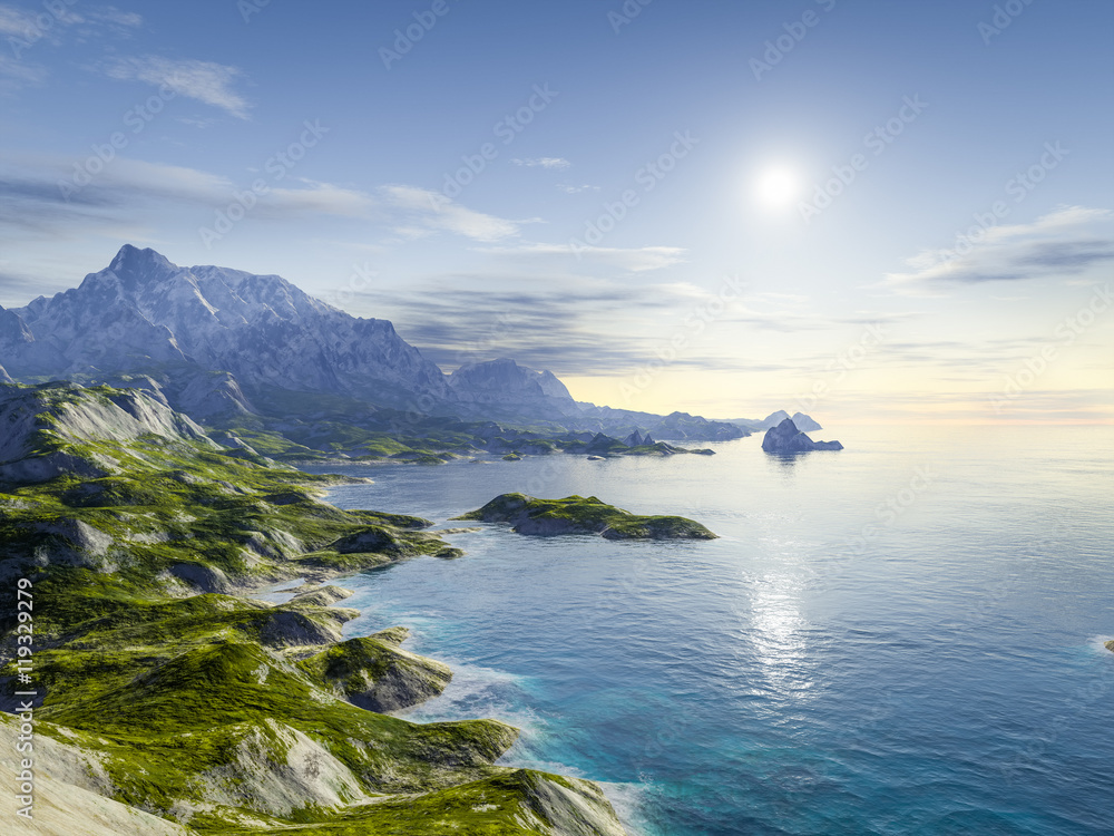 fantasy coast landscape