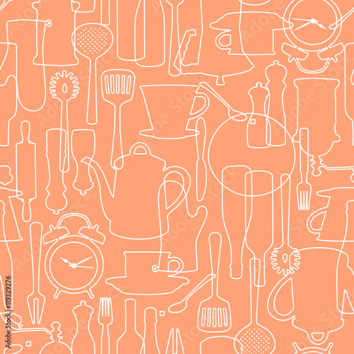 食器類のイラストパターン,