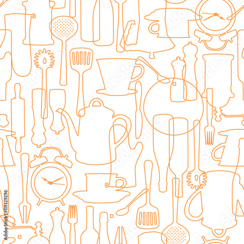 食器類のイラストパターン,