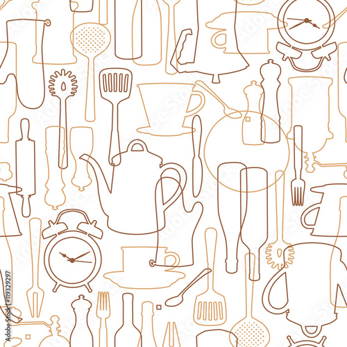 食器類のイラストパターン,