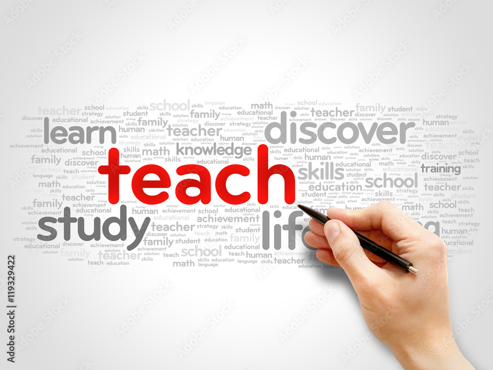 TEACH word cloud collage, education concept background TEACH word cloud collage, education concept background