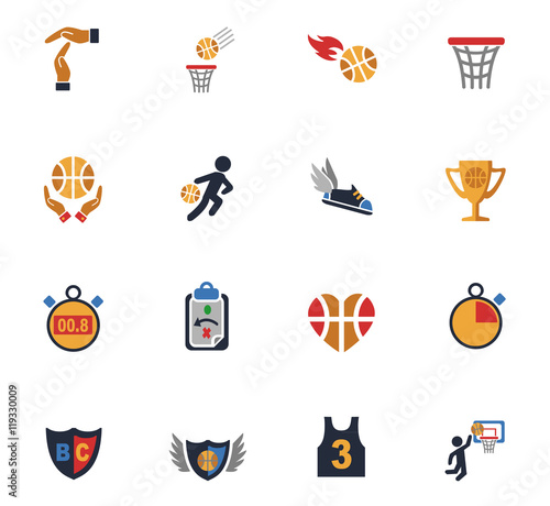 basketball icon set