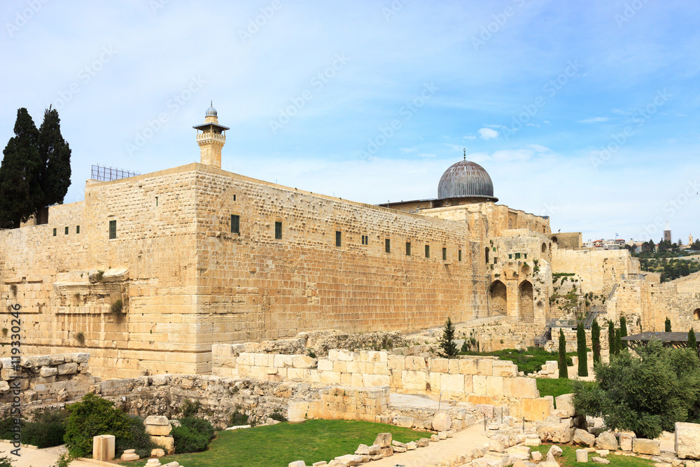 Archeological park and Mosque Al-aqsa, Jerusalem
