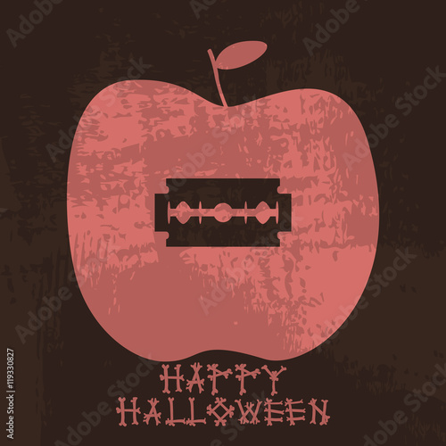 HAPPY HALLOWEEN. APPLE STUFFED RAZOR BLADE
