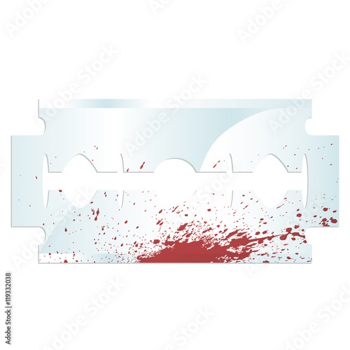 RAZOR BLADE WITH BLOOD