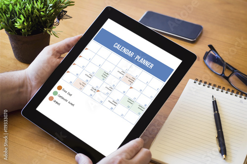 desktop tablet calendar