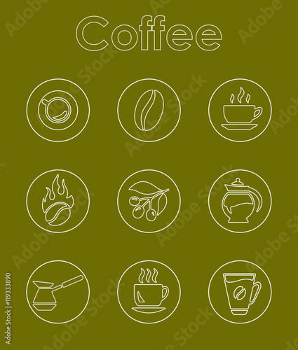 Set of coffee simple icons