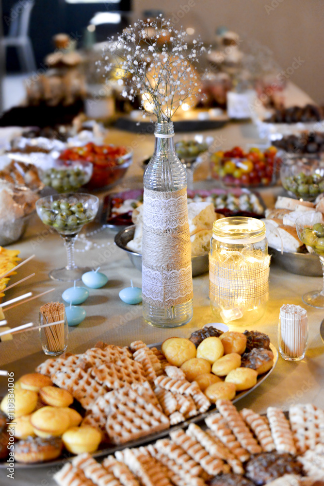 Naklejka premium Various food arranged on the table