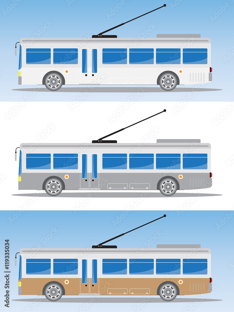 Side view of Eletric bus or Trolley bus Side view of Eletric bus or Trolley bus