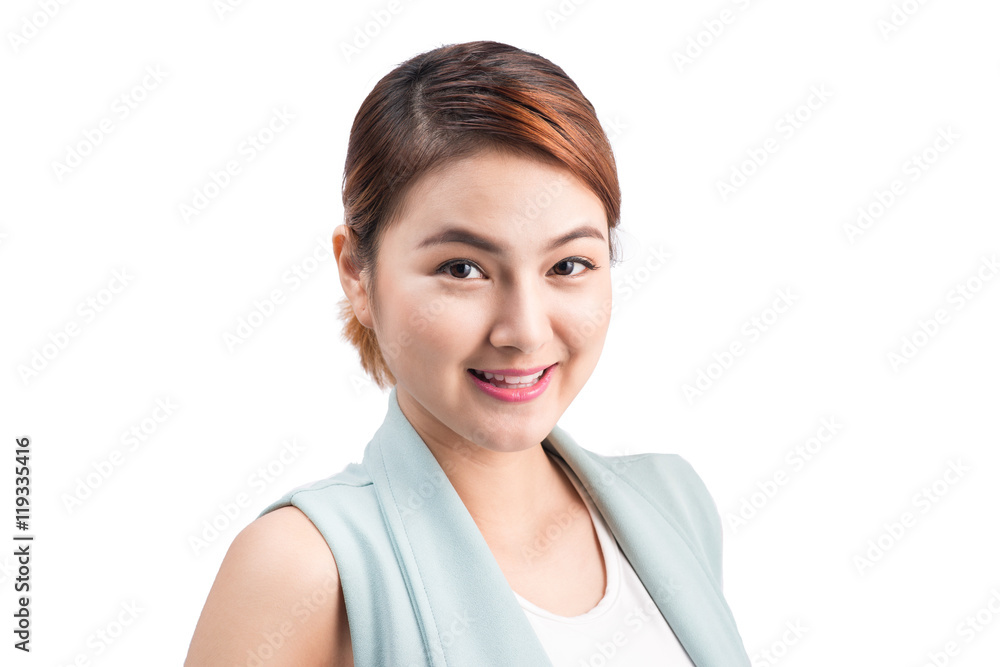 Portrait of a young attractive business woman isolated on white Portrait of a young attractive business woman isolated on white