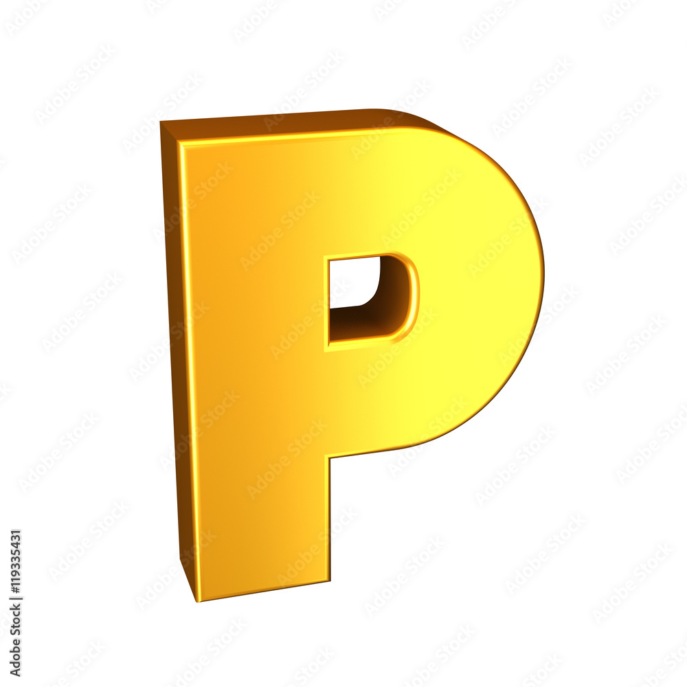 Golden letter. High quality 3D render. Isolated on white. Golden letter. High quality 3D render. Isolated on white.
