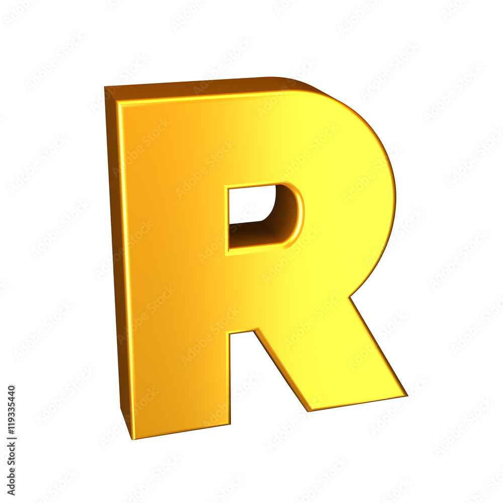 Golden letter. High quality 3D render. Isolated on white. Golden letter. High quality 3D render. Isolated on white.