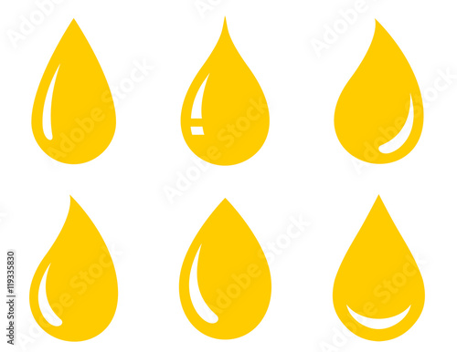 glossy oil drops set