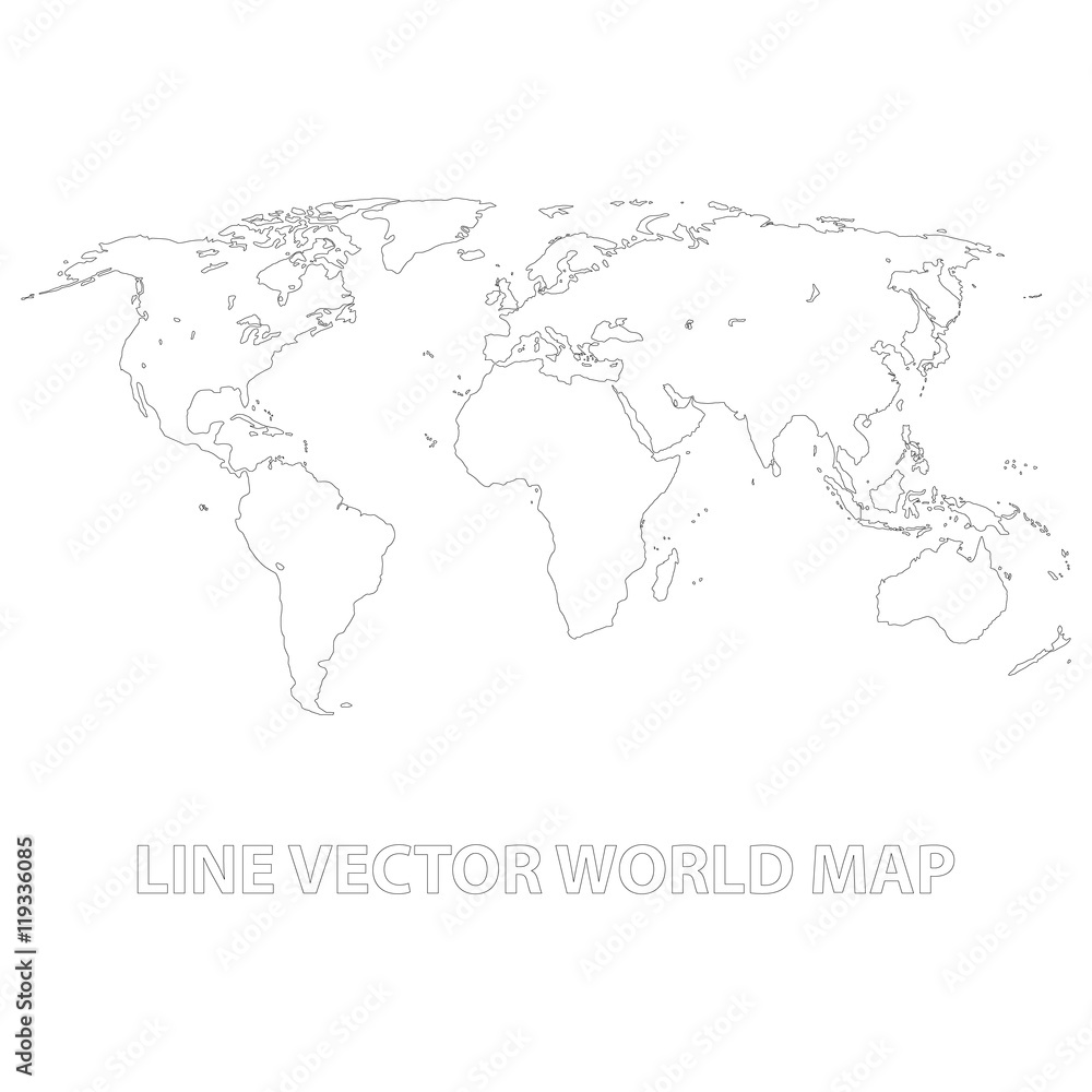 Abstract outline world map background