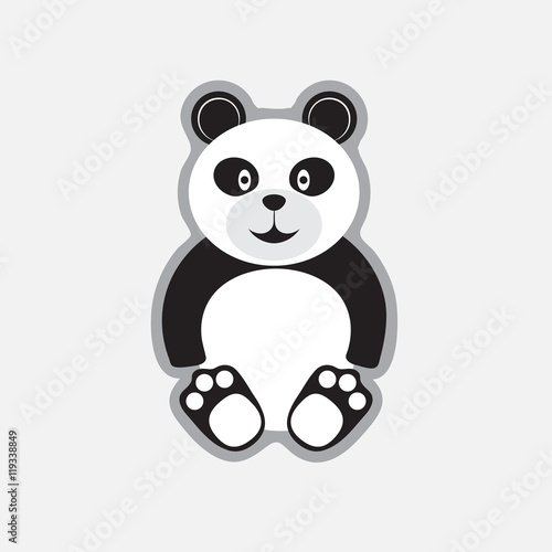 Cartoon panda. Funny bear in flat outlline style for posters, invitations, post cards © tartumedia