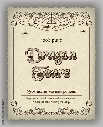 Halloween apothecary label