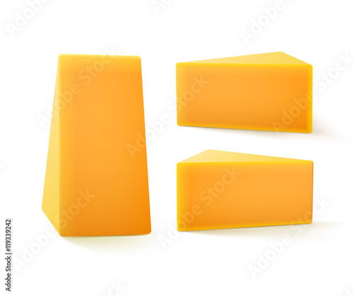 Set of Triangular Pieces Cheddar Cheese
