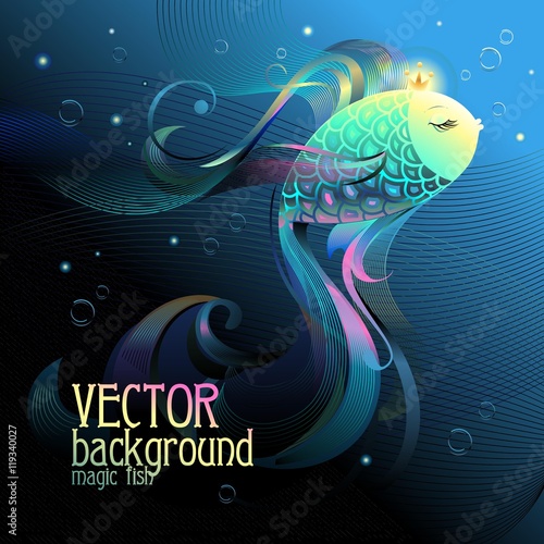 Abstract background. Magic fish