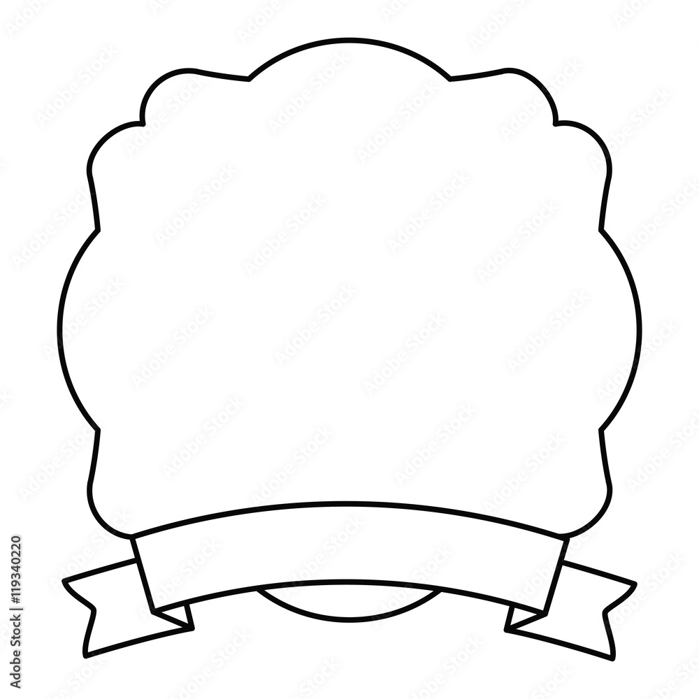 Fototapeta premium frame with ribbon isolated icon design, vector illustration graphic