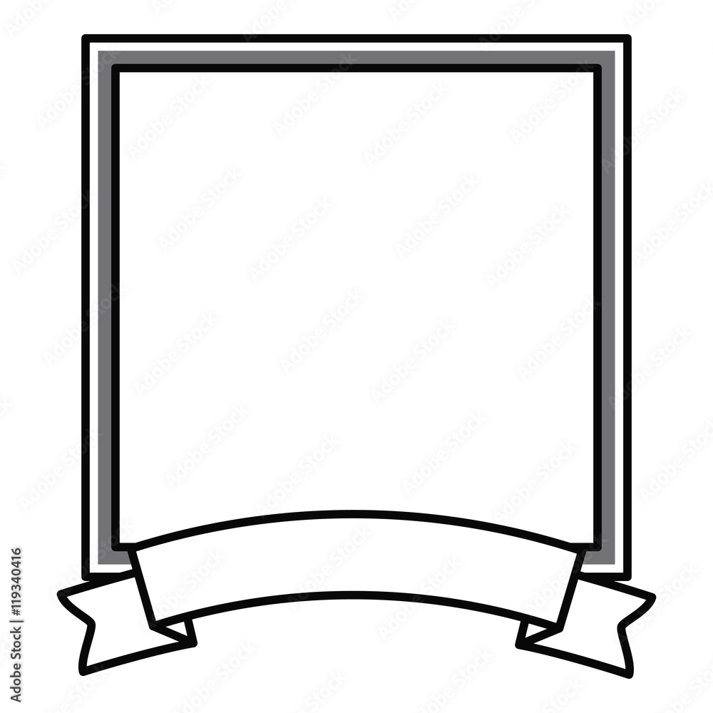 frame with ribbon isolated icon design, vector illustration graphic