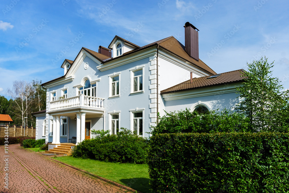 Beautiful big house in retro style, architectural concept Beautiful big house in retro style, architectural concept