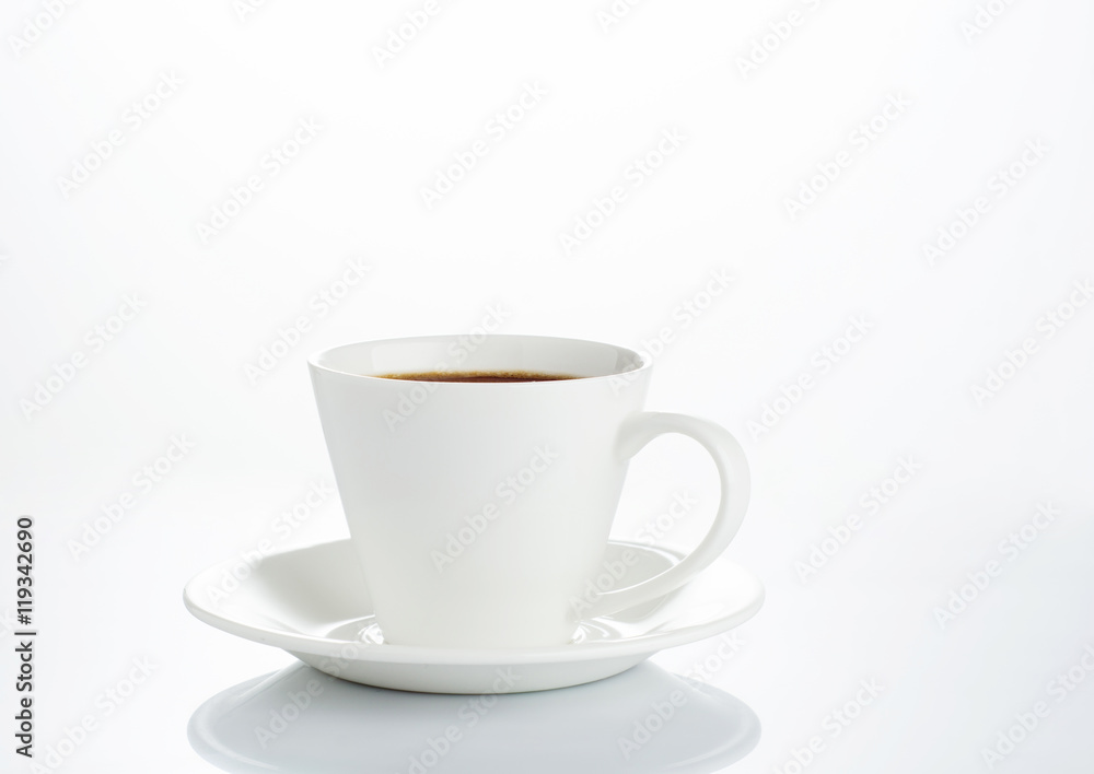 Coffee cup and saucer on a white background Coffee cup and saucer on a white background